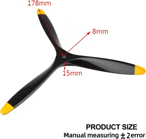 Vista 3 de 3 hoja RC hélice 14×8 madera de haya RC avión hélice para el avión del motor de gasolina