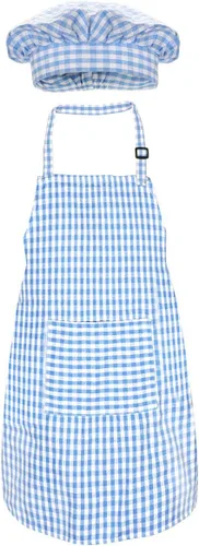 Vista 11 de Jennice House - Juego de delantal y gorro de chef para niños, lindos delantales para hornear de niños para cocinar delantales para bebés que hornean