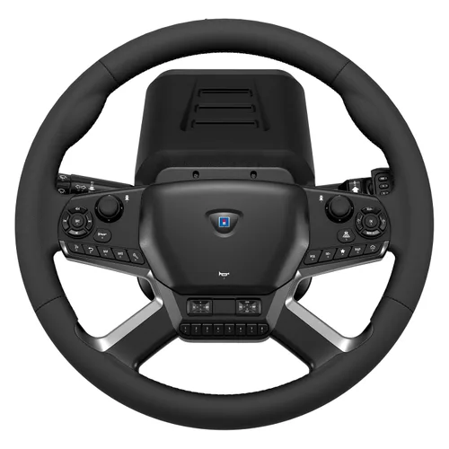 Vista 2 de HORI Truck Control System for Windows 11/10 with Force Feedback Steering Wheel, Shifter Control Panel, & Pedals
