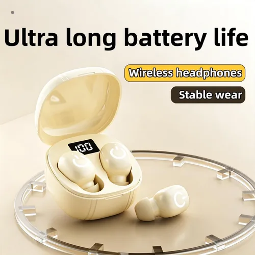 Vista 6 de Mini auriculares inalámbricos, pequeños auriculares invisibles con bloqueo de ruido, auriculares Bluetooth con micrófono, Bluetooth 6.0 pequeños