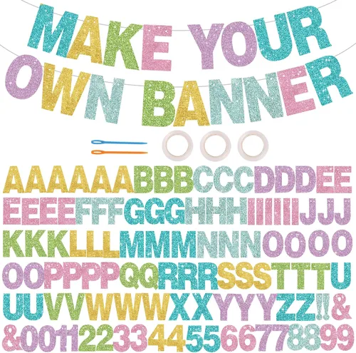 Vista 54 de 116 piezas de letras de la A a la Z DIY Banner personalizado Colorido