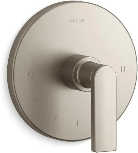 Vista 2 de Kohler K-T73133-4-CP T73133-4-CP - Moldura termostática compuesta con palanca de manija, válvula no incluida, cromo pulido, 1 unidad