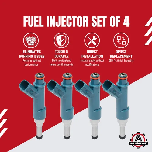 Vista 2 de AA Ignition - Juego de 4 inyectores de combustible de repuesto - Compatible con vehículos Lexus y Toyota 1.8L - CT200H 2011-2017, Prius, Prius