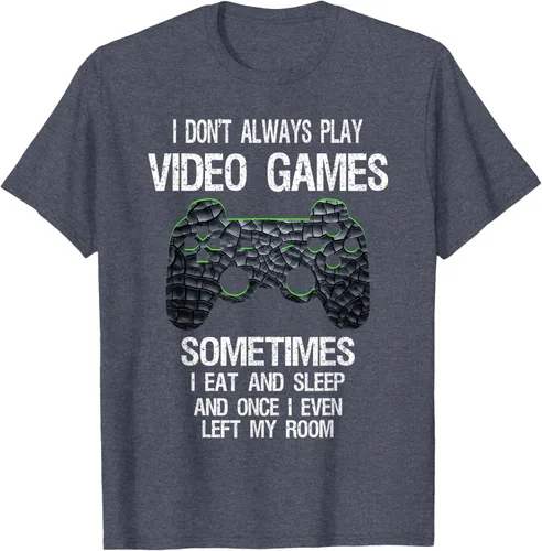 Vista 90 de Funny Gamer Video Games - Camiseta para niños y adolescentes, ajuste clásico, color negro, mezcla de algodón, Negro