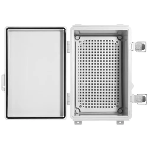Vista 4 de Caja de conexiones eléctricas impermeables IP67 carcasa de plástico ABS con cubierta con bisagras con placa de montaje, soportes de pared
