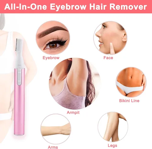 Vista 5 de LAIKME Recortador eléctrico de cejas para mujeres, depilación facial para hombres, mini depiladora para bikini, removedor de cara, barbilla