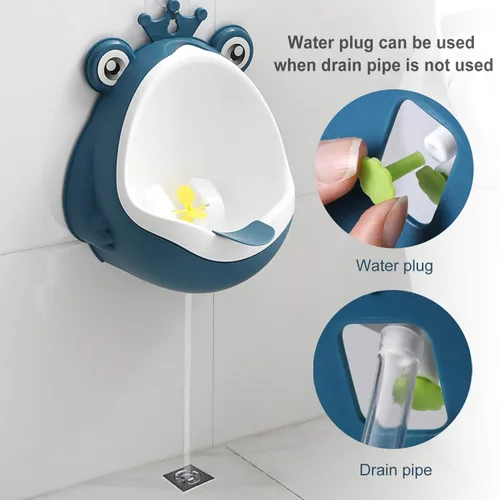 Vista 6 de Orinario de entrenamiento para orinario para niños pequeños, entrenador de orina para baño, divertido entrenamiento para bebés (azul DEEP)