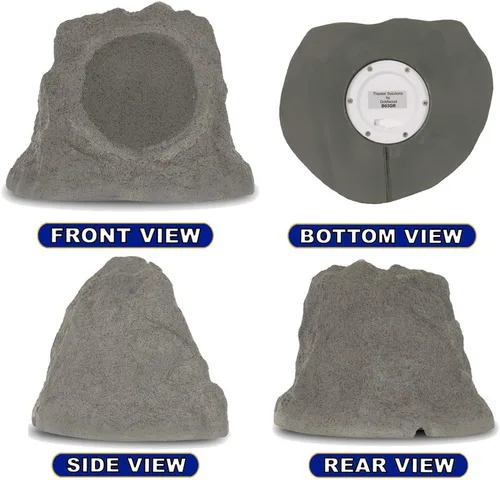Vista 5 de Theater Solutions B63GR Batería recargable totalmente inalámbrica de 200 vatios Bluetooth 6.5 "Rock Speaker Pair Slate Grey Link hasta 99 altavoces