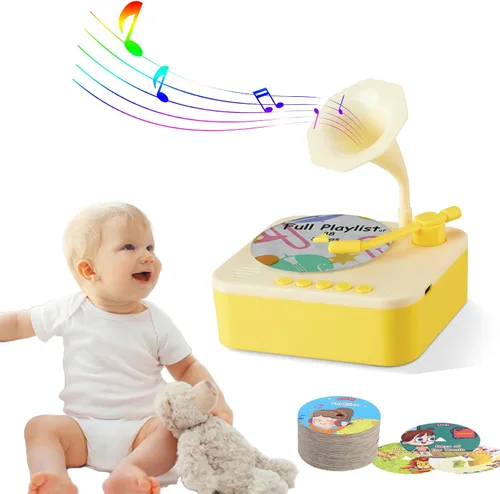 Vista 8 de Fonógrafo para niños con 96 tarjetas, reproductor de música de cuentos para niños de 3 a 12 años, juguete sensorial musical para niños y niñas