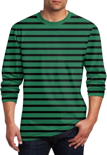 Vista 6 de Camisas casuales para hombre, de manga larga, cuello redondo, elásticas, suaves, casuales, S-4XL