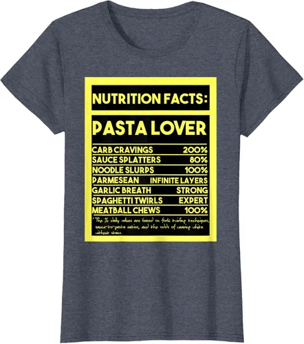 Vista 59 de Pasta Lover Nutrition Facts: The Ultimate Carb Connoisseur's T-Shirt Negro