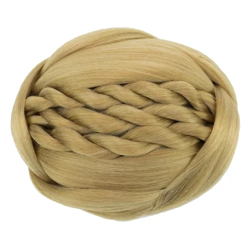 Vista 17 de IMISSU Cubierta de pelo trenzado con moño, piezas de cabello en forma de dona, coleteros para cabello con clips de peluca, recogida y recogida