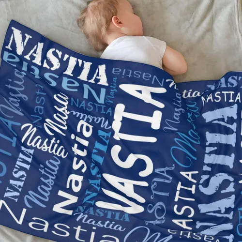 Vista 5 de Mantas de bebé personalizadas para niño y niña, manta de bebé personalizada con nombre para niños y adultos, mantas suaves personalizadas