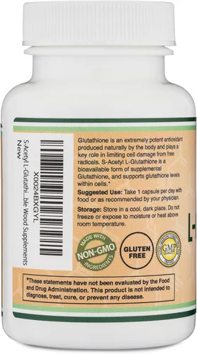 Vista 4 de Cápsulas de S-acetil L-glutatión – 100 mg, 60