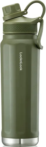 Vista 8 de LocknLock Trek Botella de acero inoxidable con aislamiento de doble pared, 32 onzas, color negro
