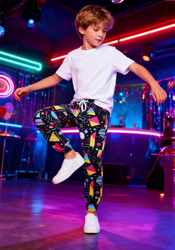 Vista 4 de Idgreatim 6-16T - Pantalones deportivos para niños, divertidos gráficos en 3D, pantalones deportivos casuales con bolsillos