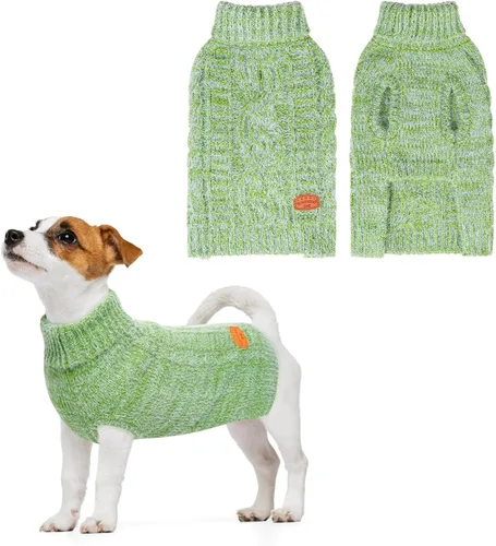 Vista 28 de BEAUTYZOO Suéteres de perro para perros pequeños, ropa de punto con agujero Pompones beige