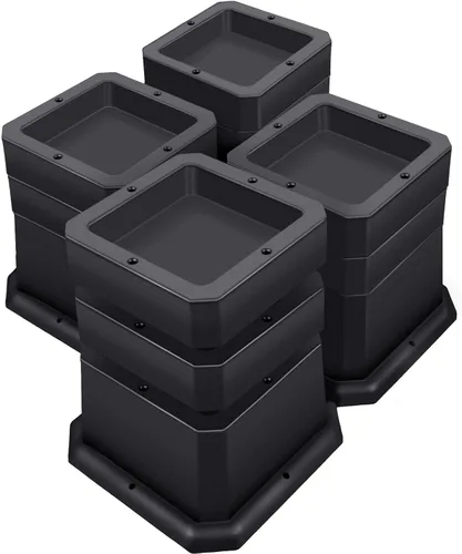 Vista 11 de ANNKUT Elevadores de muebles de 1 pulgada, elevadores de cama resistentes, elevadores de escritorio para elevación de sillas y patas de mesa, 4