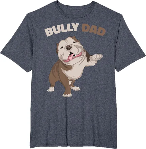 Vista 24 de American Bully Dad Dog Owner Father Funny Men T-Shirt Asphalt Grey