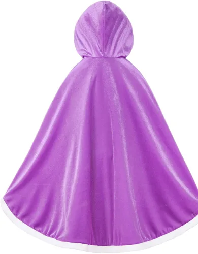 Vista 4 de Girl Fur Princess Cape with Hood Girls Cloak for Little Girls Dress up Halloween Christmas Costumes