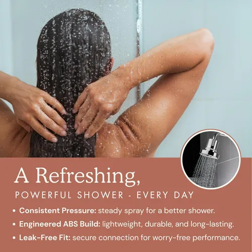 Vista 7 de Cabezal de ducha filtrado para agua dura Reduce el cloro y los metales pesados para mejorar la salud de la piel y el cabello Cabezal de ducha