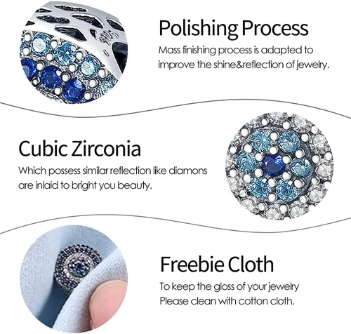 Vista 4 de Pandach Dijes de plata de ley 925 para pulseras y collares, colgantes de mariposa y auriculares, dijes de trébol, joyería de regalo para mujeres