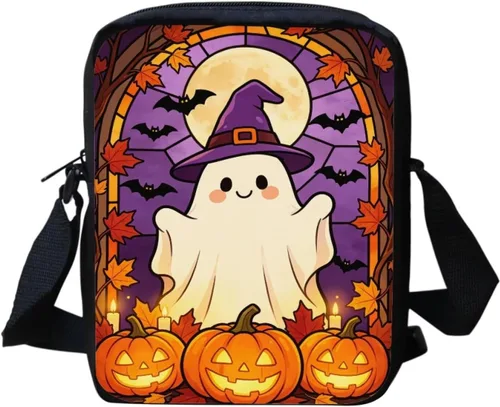 Vista 39 de Halloween Cat Small Messenger Bag Crossbody Shoulder Bag for Women Black Cat Pumpkin