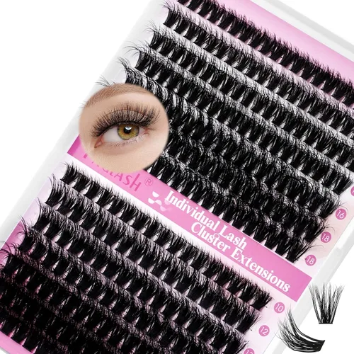Vista 45 de Extensiones de pestañas individuales de 120 unidades, racimos de pestañas con rizado D, bandeja de longitud mixta, extensiones de pestañas