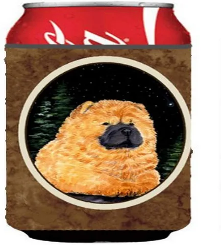 Vista 3 de Caroline's Treasures SS8447CC Starry Night English Bulldog - Enfriador para latas o botellas, lavable, funda plegable con aislamiento para bebidas