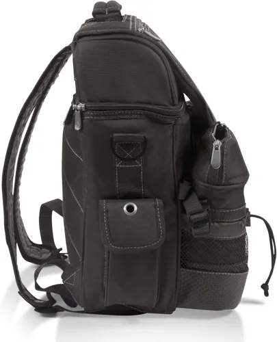 Vista 4 de ONIVA - a Picnic Time brand Turismo - Enfriador de mochila con portador de botellas de agua, mochila suave para enfriar, bolsa de viaje (negro)