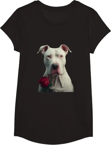 Vista 4 de Dogo Argentino Valentines Day Camiseta, Negro