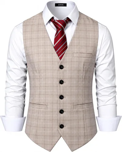Vista 6 de Chalecos formales de negocios para hombre, 5 botones, ajuste regular, chaleco para traje o esmoquin Negro