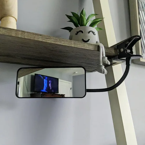 Vista 3 de Ampper Espejo de seguridad acrílico con clip, espejo de cubículo convexo flexible para seguridad personal y escritorio, monitores de visión trasera