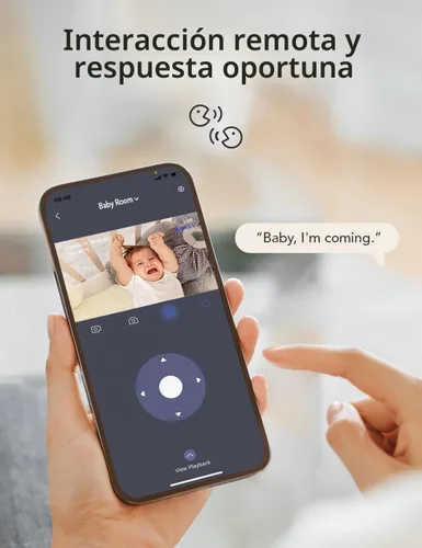 Vista 8 de nooie 2K Smart WiFi Baby Monitor with Camera and Audio, Smartphone App Control, Temperature Sensor, Motion & Cry Detection, IR Night Vision, 2-Way