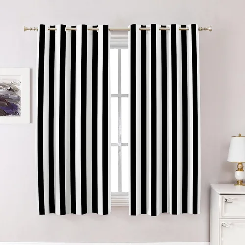 Vista 137 de Cortinas opacas de poliéster multicapa para cafetería, con diseño de diamantes, 2 unidades, 26 x 24 pulgadas
