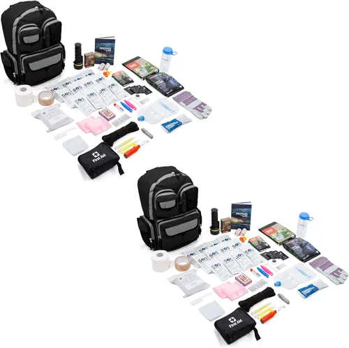 Vista 5 de Solo Series Complete - Kit de supervivencia de 72 horas para 1 persona con alimentos, agua, guía de emergencia, mochila negra y equipo esencial