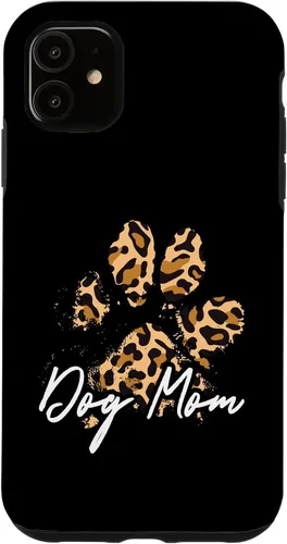 Vista 8 de Dog Mom Gift Leopard Paw Print Fur Mama Case para iPhone 17