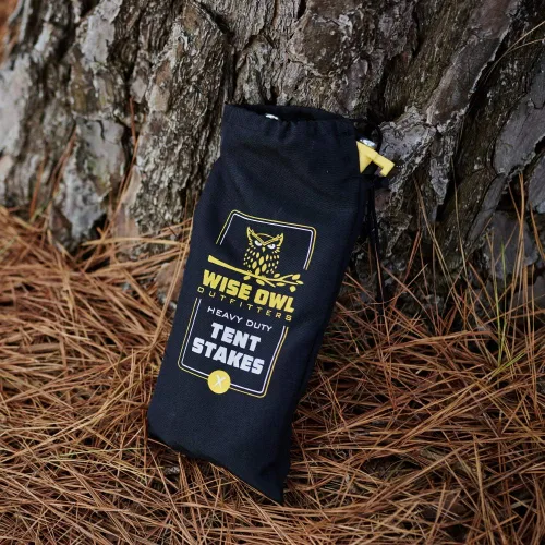Vista 4 de Wise Owl Outfitters Estacas para tienda de campaña – Estacas de campamento resistentes para tienda de campaña y lona al aire libre – Accesorios