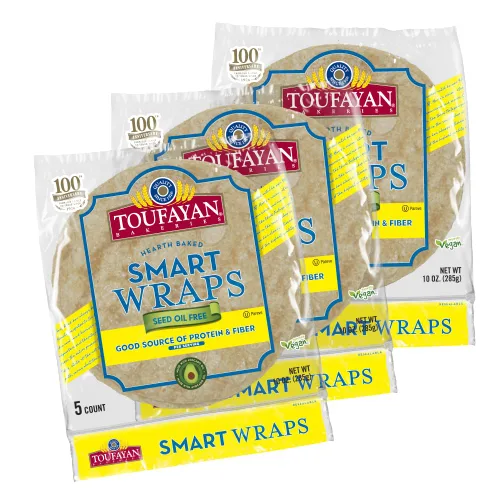 Vista 9 de Toufayan - Envolturas de tortilla KETO - 0.00 oz de carbohidratos netos, sin azúcar, 0.39 oz de fibra y 0.18 oz de proteína por envoltura, paquete