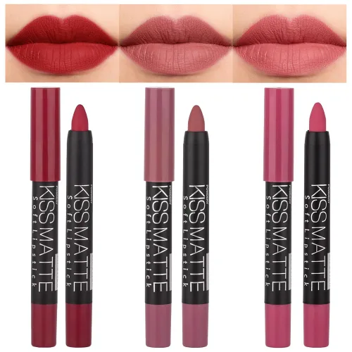 Vista 23 de BINGBRUSH Lápiz labial mate de larga duración, tinte de delineador de 01