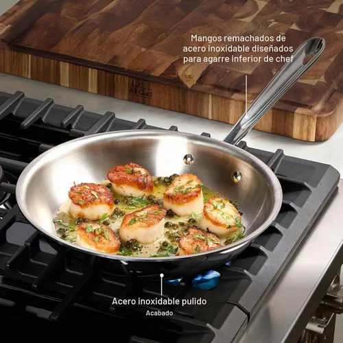 Vista 5 de All-Clad D3® Sartén de acero inoxidable de 10 pulgadas, fabricada en los Estados Unidos