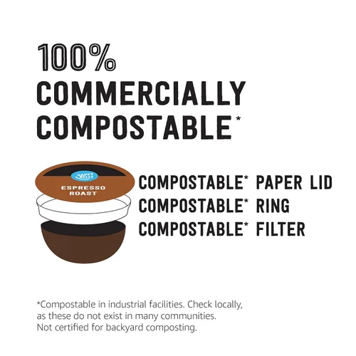 Vista 4 de Marca Amazon - Cápsulas de café tostado espresso Happy Belly (tostado oscuro), compatibles con cafetera K-Cup