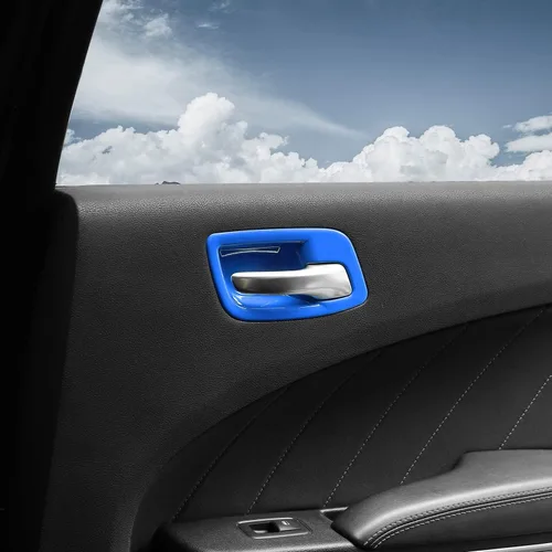 Vista 7 de RAZPOY Tapa de Cubierta de Boquilla de Manija Interior de Puerta Compatible con Dodge Charger 2011-2023 y Chrysler 300 (Azul)
