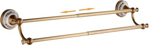 Vista 12 de Juego de accesorios de baño de bronce antiguo, toallero ajustable, soporte para rollo de papel higiénico, soporte para toalla de mano, gancho, juego