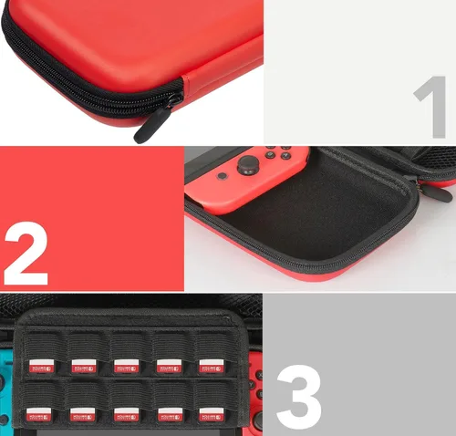 Vista 5 de Tienda Basics Carrying Case for Nintendo Switch and Accessories - 10 x 2 x 5 Inches, Red