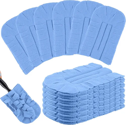 Vista 13 de Zubebe 3 piezas de repuesto de plumero de forro polar reutilizables, plumeros planos de plumas, almohadillas de limpieza lavables para múltiples