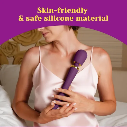 Vista 5 de Kit de Vibrador de Varita Tracy's Dog, Masajador Inalámbrico con 4 Accesorios de Silicona para Estimulación del Clítoris, Punto G, Anal y Pene