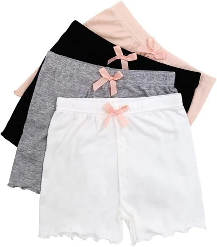 Vista 2 de CHUNG Pantalones cortos de baile para niñas pequeñas y grandes, para jugar debajo del vestido, falda, uniforme escolar, paquete de 4, 2-9 años