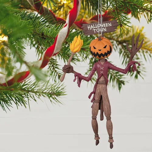 Vista 6 de Hallmark Keepsake Adorno de Navidad 2022, Disney Tim Burton, The Nightmare Before Christmas The Pumpkin King