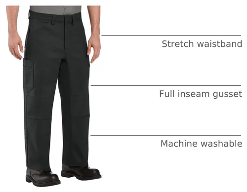 Vista 5 de Red Kap - Pantalones para hombre con rodillas reforzadas y sin arrugas Negro